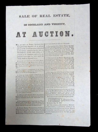 Item #29001521 Broadside - Sale of Real Estate Notice, In Rockland