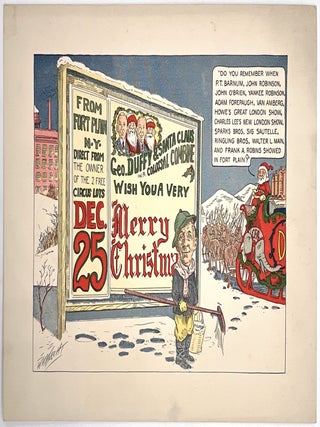 Item #29001598 Christmas Card Greeting feat. Santa Claus and Circus Patron George Duffy