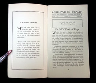 Osteopathic Health: Good Health to All this Dear, Vol. 53 No. 1, What Osteopathy Does for Women, etc.