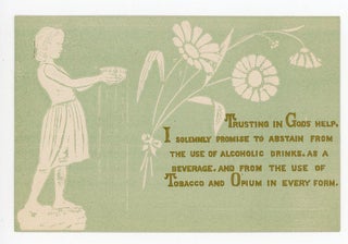 Item #29001603 Aesthetic Movement Influenced Pledge Card, Abstain from Drinking, Smoking and Opium