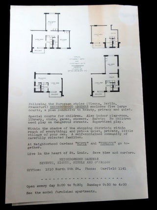 Why I Live in the Neighborhood Gardens, A Flyer for Apartments