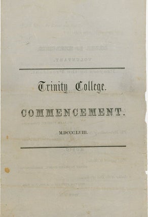 Item #29001698 Trinity College Commencement Program