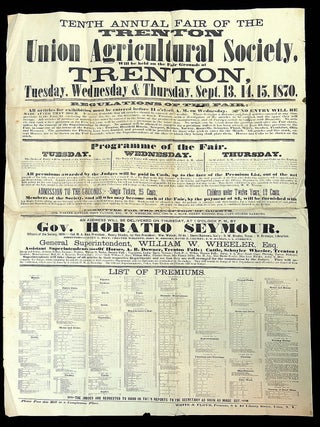 Item #29001822 Broadside - Tenth Annual Fair of the Trenton Union Agricultural Society, Trenton [NY