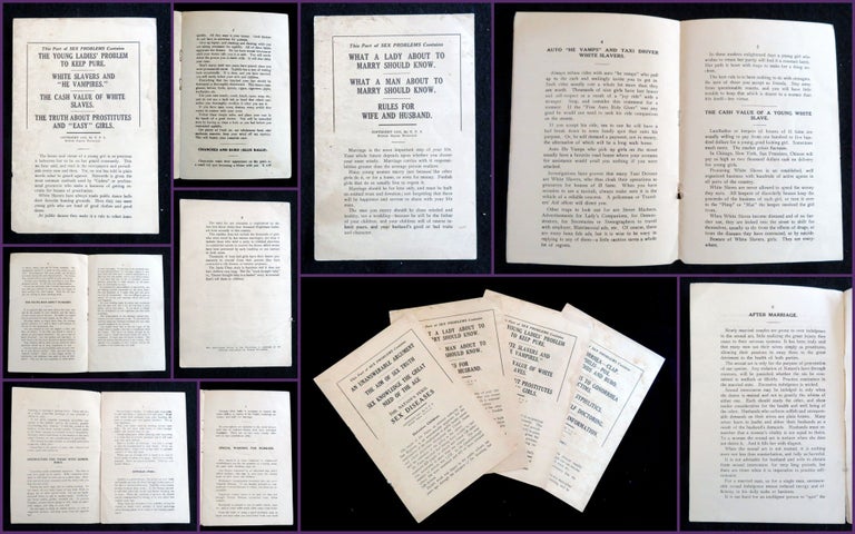 Item #29001881 Four Booklets in the Series Entitled Sex Problems - What A Lady About to Marry Should Know to Gonorrhea, Clap and Bubo. T. P. S.