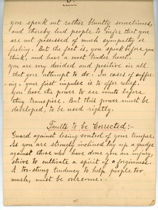 Manuscript Horoscope erected for Mr. William Hill, Born Monday, Nov. 26th 10:45 pm, 1877, Moosup, CT