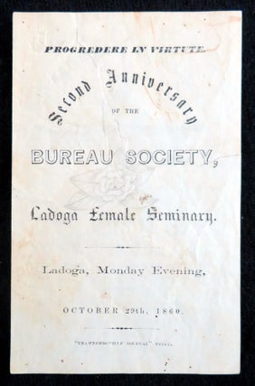 Program for the Second Anniversary of the Bureau Society, Ladoga Female Seminary