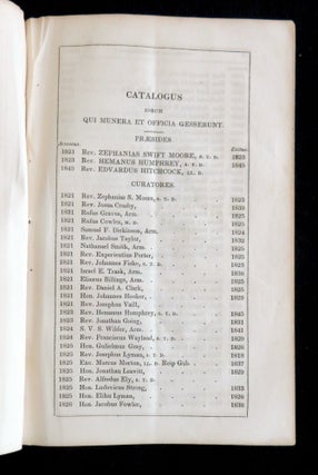 Catalogus eorum qui munera et officia academica gesserunt, quique alicujus gradus laurea donati sunt, in Collegio Amherstiensi, Amherstiæ, Republica Massachusettensi.