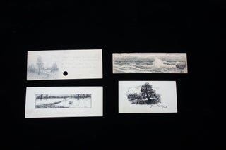 A Collection of 23 miniature pen and ink landscapes created by one woman - elements of nature