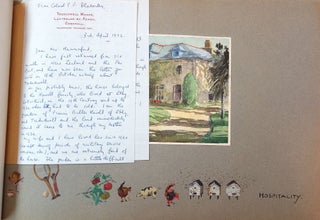 An Watercolor Typescript Album Created to commemorate parents-in-law Rank Albert Allchin and Emily Cooper 1879-1929