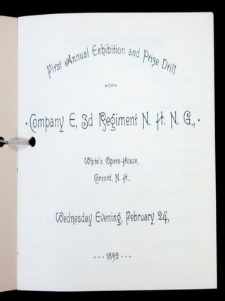 Dance Card - First Annual Exhibition and Prize Drill of the Company E, 3d Regiment N. H. N. G. Cover Printed on Silk