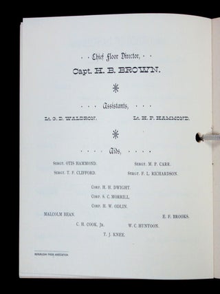 Dance Card - First Annual Exhibition and Prize Drill of the Company E, 3d Regiment N. H. N. G. Cover Printed on Silk