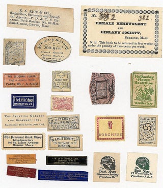 Item #29017430 A Grouping of 22 Bookseller Labels/Tags from the 18th and 19th Centuries