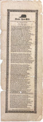 Item #29017690 Hulet Saw Mill, Poem Published on Broadside