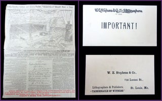 Item #29018337 Flyer for the The Tabernacle of Witness, An Engraving. Cora Massie Stephens