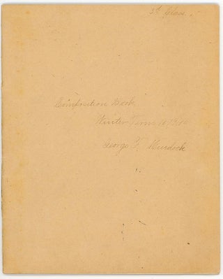 Composition Notebook for the Winter Term of George F. Murdock