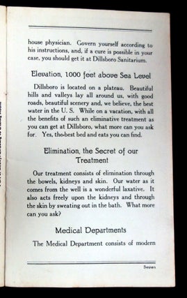 The Dillsboro Sanitarium Advertising Booklet