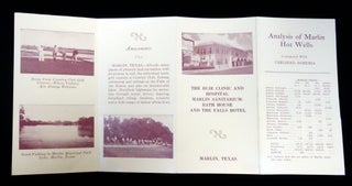 The Buie Clinic and Hospital, Marlin Sanitarium Bath House and the Falls Hotel Brochure