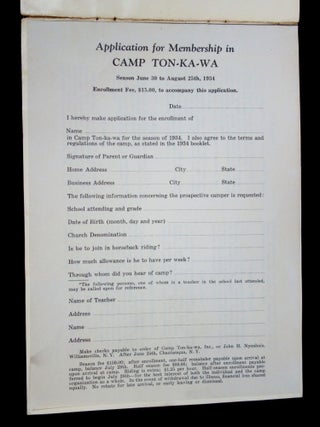 Camp Tonka'wa for Boys, Juniors and Seniors