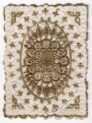 Item #42000354 16mo Embossed Gilt Lace Paper Valentine
