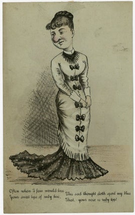 Item #50235351 Caricature of reserved Miss with Bulbous Nose