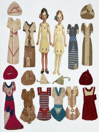 Item #550252 7 1/2" Dennison Jointed Paper Dolls with Fine Costumes & Accessories