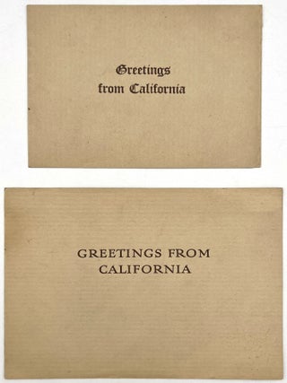 2 Early 20th Century California Greeting Cards, Tipped-in Illustrations.