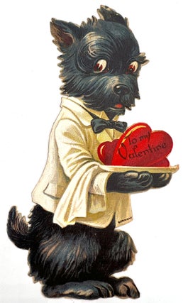Item #55697 Black Terrier Serving Up Valentine Wishes