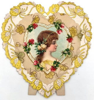 Item #55748 Art Nouveau Three Tiers - Shoulder view of Young Girl Surrounded by Roses