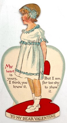 Item #55777 Nister - Sweet Young Girl in a White Dressing Being Too Shy for Her Valentine
