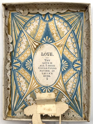 Boxed Valentine - Victorian Scrap of Young Girl Talking with Parrot