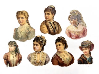 Item #55887 7 Gild Enhanced Embossed Victorian Scraps of - Women of Means & Taste