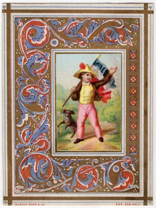 Item #7043007 Chromolithographed Greeting Card with Border Inspired by Illuminated Manuscripts