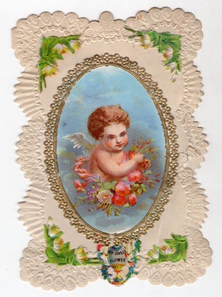 Item #7043400 12mo Valentine -- Winged Putto with Wildflowers