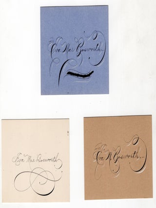 Eight (8) Hand-lettered Calling Cards/Friendship Tokens