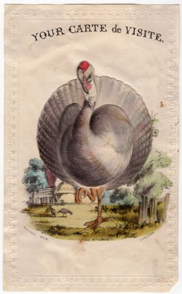 Item #8006321 "Your Carte de Visite" -- Moveable Turkey Greeting Card/Valentine by R. Canton