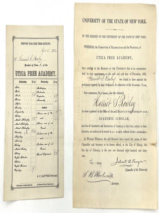 Item #8018398 High School Ephemera of Harriet Sophia Rowley (later Parker, 1853-1943) - History...