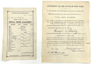 Item #8018398 High School Ephemera of Harriet Sophia Rowley (later Parker, 1853-1943) - History...