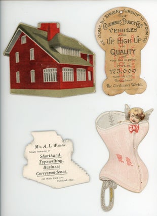 4 Die-cut Advertising Cards in the Shape of the Object being Advertised
