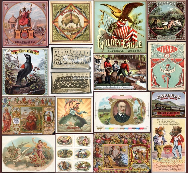 Item #8500076 A collection of over 300 Tobacco Advertising Pieces Exemplify Printing Techniques and Popular Culture of the Time